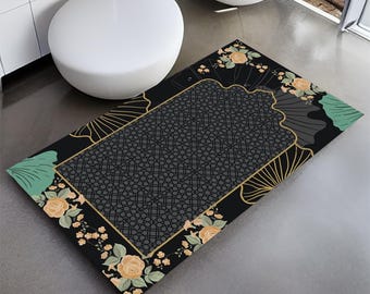 Floral Turkish Prayer Rug: Modern Islamic Janamaz