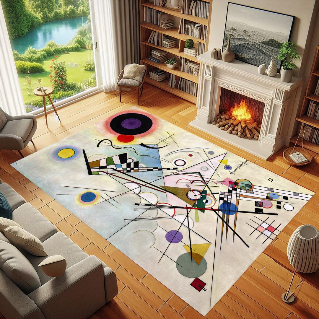 Kandiski Rug Kandinsky Composition VIII Rug: Modern Art Bamboo Area Rug - Etsy