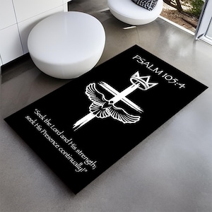 Custom Bible Verse Prayer Rug: Scripture Meditation Mat Decor, Christian Church Altar Worship Carpet, Religious Home Gift