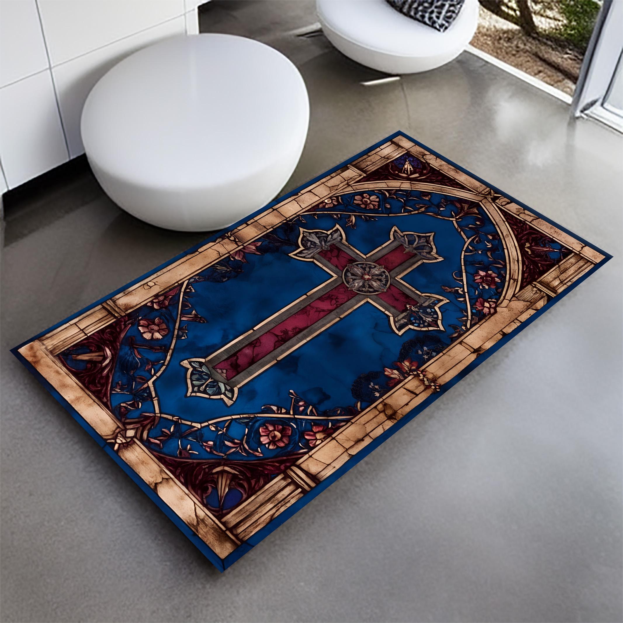 Personalized Christian Prayer Rug: Soft Velvet, Non-Slip Cotton Base