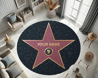 Custom Hollywood Star Rug: Personalized Walk of Fame Gift