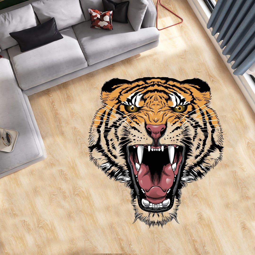 Tiger Rug: Animal Print, Non-slip Home Decor Carpet - Etsy