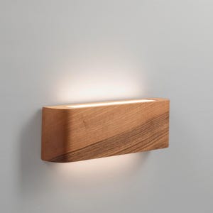 Solid wood curved egde sconce