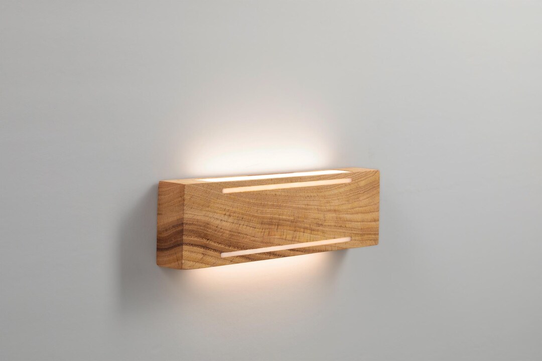 Solid Wood Sconce With Light Stripe - Etsy