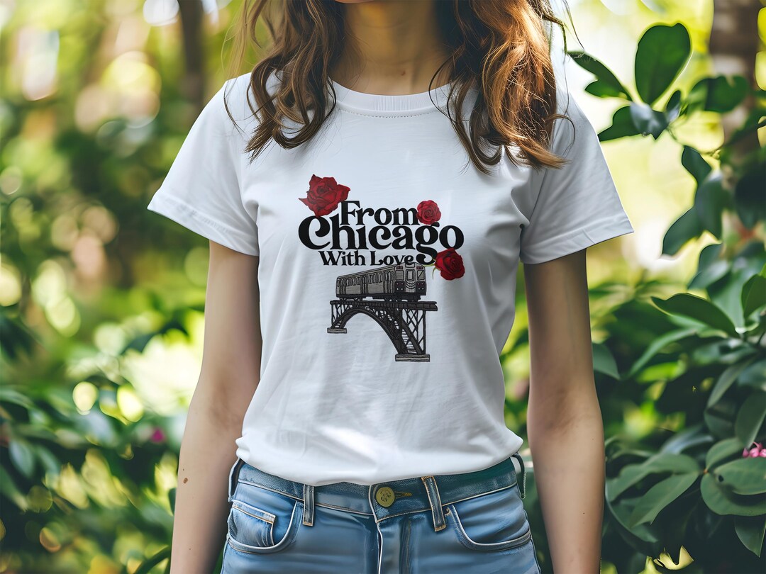 From Chicago With Love, Roses, Train PNG Digital Download Sublimation