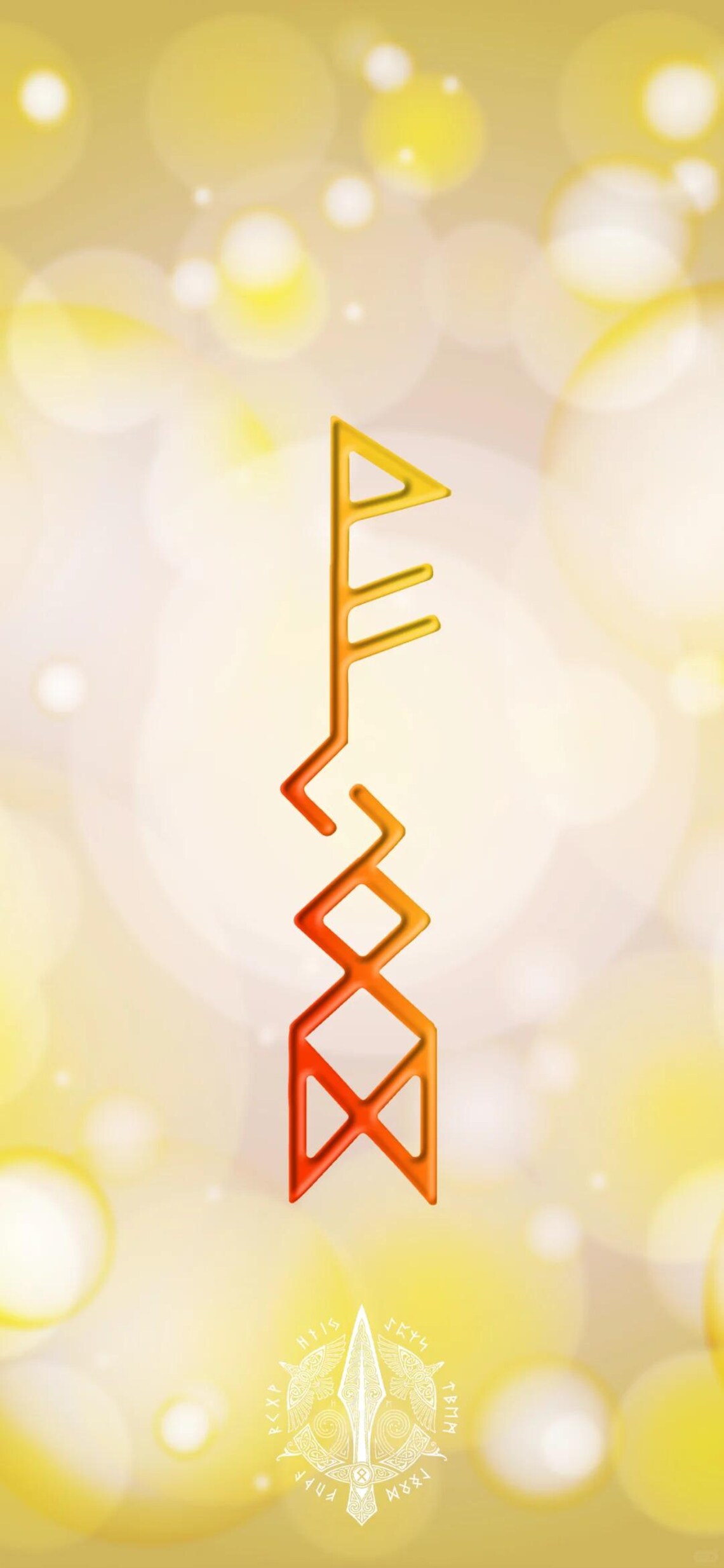 Rune Wealth Attraction Temporary Tattoo - Hand-drawn Gold Sticker for ...