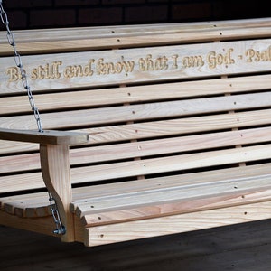 Engraved Porch Swing - Psalm Verse (FREE SHIPPING)