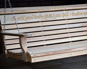 Engraved Porch Swing - Psalm Verse (FREE SHIPPING)