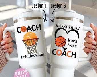 Basketball Coach Gift Personalized 40oz Tumbler Custom Name Thank You