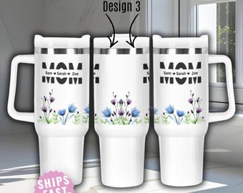 Mom Tumbler 40oz Personalized Custom Kids’ Name Birthday Gift Mother's Day
