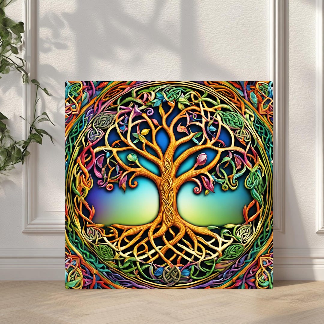Yggdrasil Tree of Life Wall Art Large Canvas Tree of Life Bedroom Decor ...