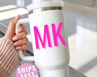 Monogram Gifts 40oz Tumbler Personalized, Custom Monogrammed Cup for Women, Name Initial Mug