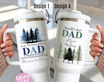 Fathers Day Gift from Kids Dad Personalized 40oz Tumbler Custom Kids Names Keepsake