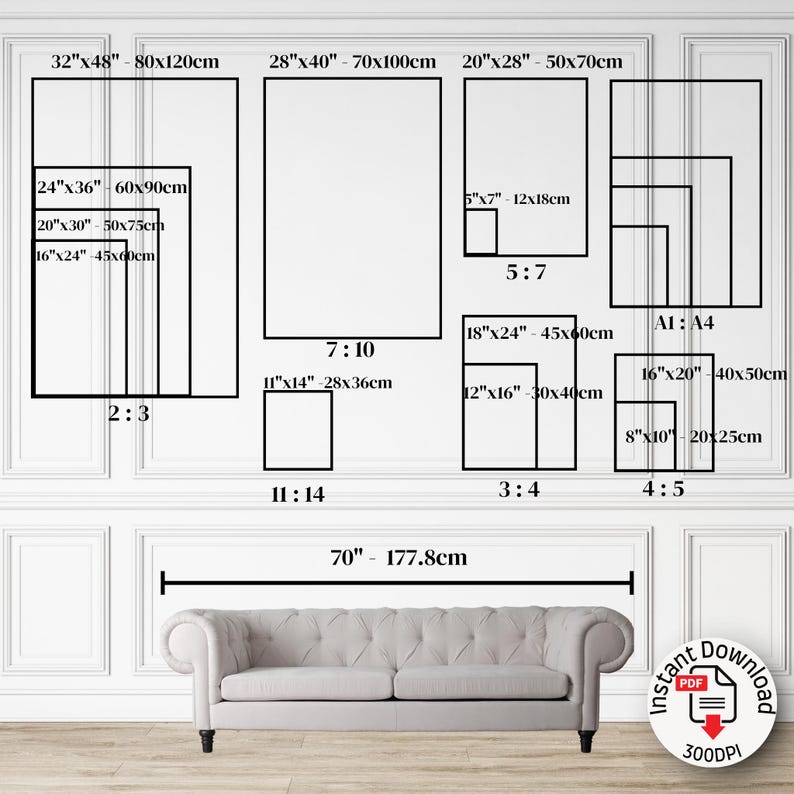 Retangular Frame Dimensions 250th Anniversary Poster Printable Wall Art, America 250 USA Digital ...