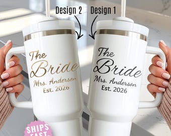Bride Tumbler Personalized 40oz Wedding Gift Custom Name Cup