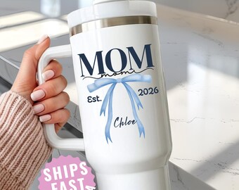 New Mom Gift Personalized 40oz Tumbler Custom Kids Name Cup Mother's Day