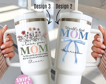 Mothers Day Gift from Son Mom Personalized 40oz Tumbler Custom Name Birthday Keepsake