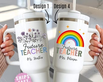 Future Teacher Gift Personalized 40oz Tumbler Custom Name New Teacher