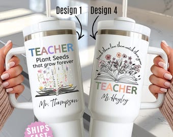 Back to School Teacher Gift Personalized 40oz Tumbler Custom Name Cup