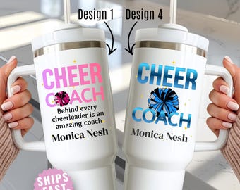 Cheer Coach Gift Personalized 40oz Tumbler Custom Name Thank You