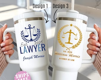Law School Graduation Gift Personalized 40oz Tumbler Custom Name New Lawyer