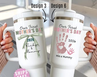 First Mothers Day Gift for Mom Personalized 40oz Tumbler Custom Name New Mum Keepsake