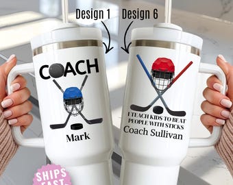 Hockey Coach Gift Personalized 40oz Tumbler Custom Name Thank You