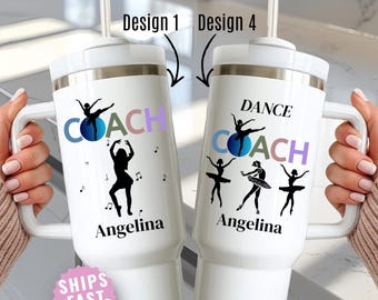 Dance Coach Gift Personalized 40oz Tumbler Custom Name Thank You Coach