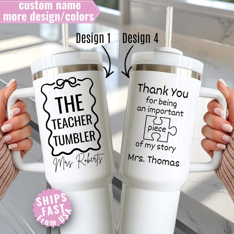 Personalized Teacher Gift 40oz Tumbler Appreciation Cup, Custom Male ...