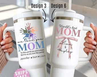 Mothers Day Gift from Kids Mom Personalized 40oz Tumbler Custom Name Birthday Keepsake