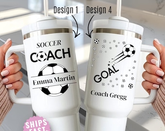 Soccer Coach Gift Personalized 40oz Tumbler Custom Name Thank You