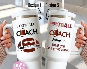 Football Coach Gift Personalized 40oz Tumbler Custom Name Thank You