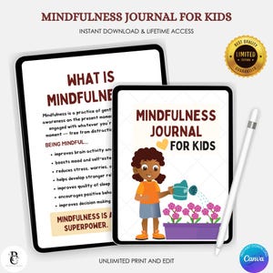 Mindfulness Journal für Kinder | Psychische Gesundheit von Kindern, Beruhigungsübungen, tägliche Reflexionen, Manifestationsplan, psychische Gesundheit von Teenagern.