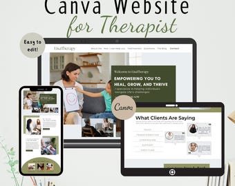 Psychology Website Template on Canva, Aesthetic Website Therapie, Website for Health Coach, Template Web Psychologist, Mental Health Page