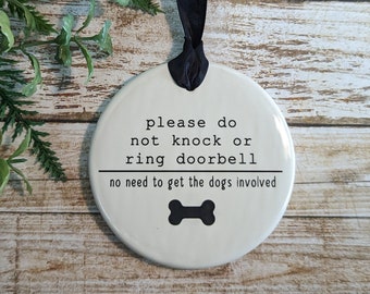 Sign Do Not Knock, Dog Sign, No Knocking Sign - dog or dogs option - different sizes available