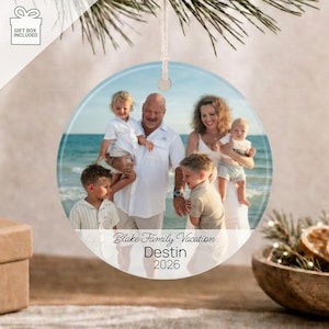 Ornament: Personalized - Family Vacation, Ceramic Photo Ornament