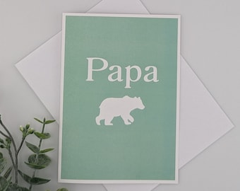 Dad Card - papa bear - your color choice