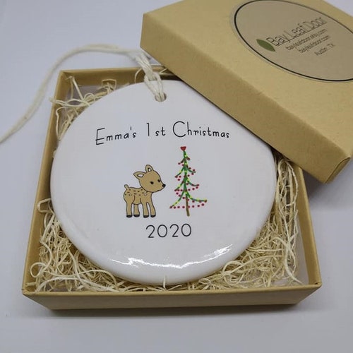 Baby's First Christmas Ornament Girl Ornament Newborn Etsy