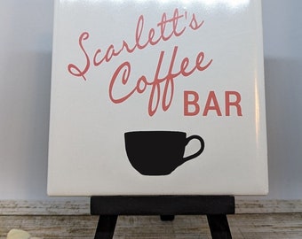 Custom Coffee Bar sign, easel sign, your name and easel color choice