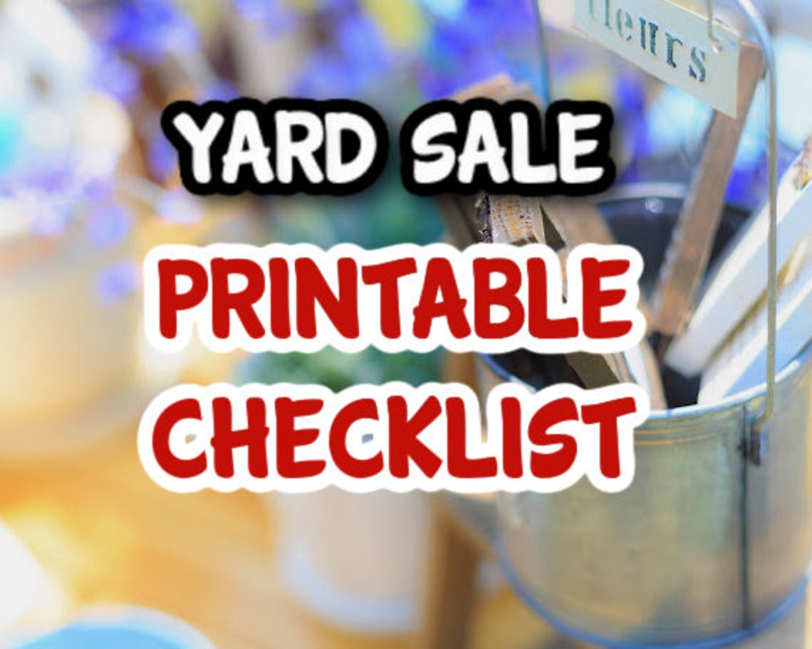 yard sale inventory template Images High Quality Grahic Yard Sale Checklist, Printable Yard Sale Checklist, Garage Sale ...