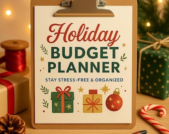 Holiday Budget Planner Printable | Christmas Budget, Gift Tracker & Spending Organizer