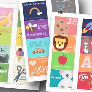 Printable Lunch Box Notes for Kids: Encouragement Cards (Digital Download)