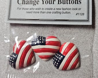 Dress It Up Change Your Buttons #1128 Heart-shaped Flags