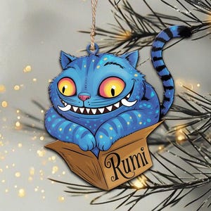 Cartoon Tiger Ornament, Cute Blue Hunter Tiger Hugging Funny Ornament, Funny Doll Tiger, Music Gift Fan, Gift For Her, Him, Kids