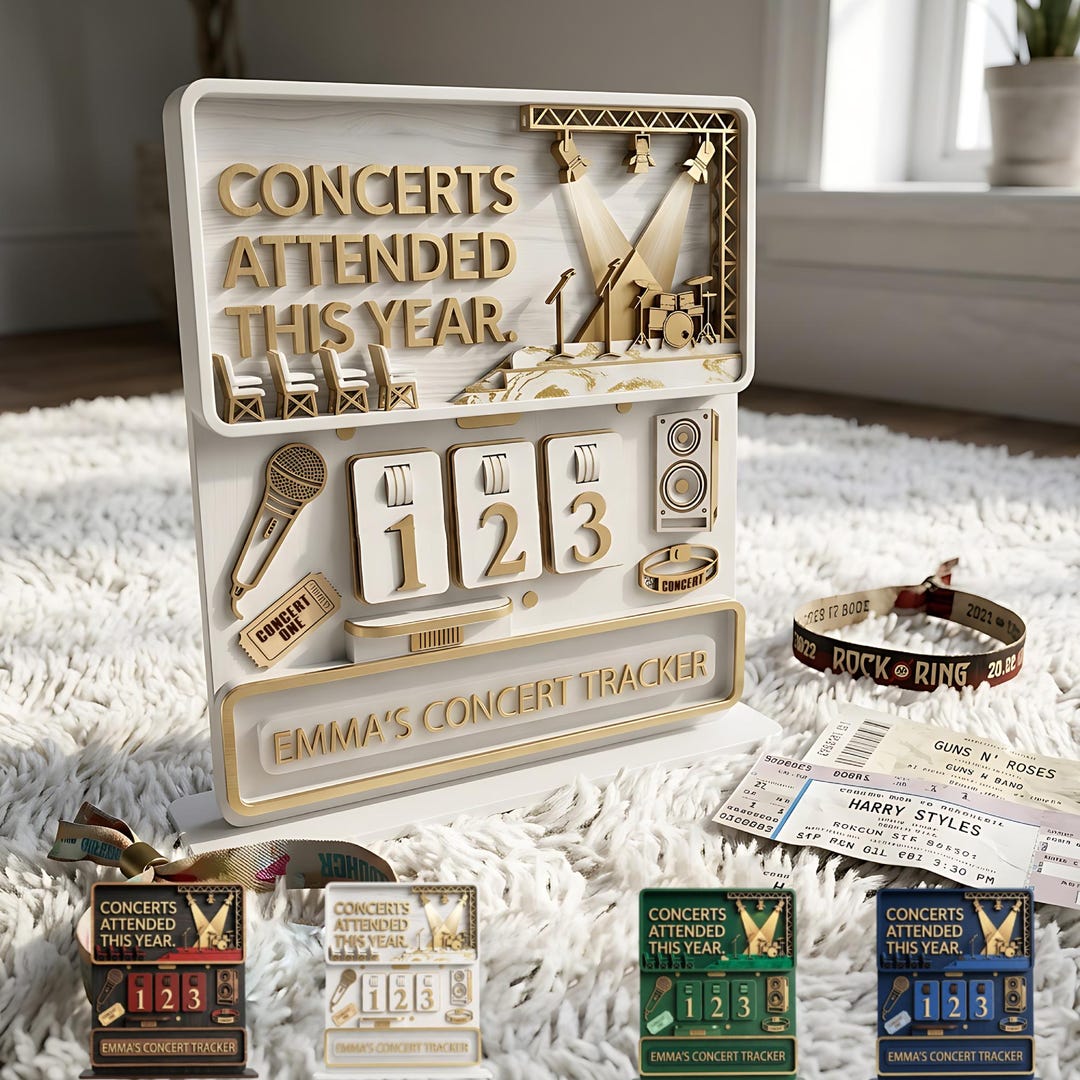 First Concert Sign Personalized Concert Tracker Sign: Shows Attended This Year Counter ...
