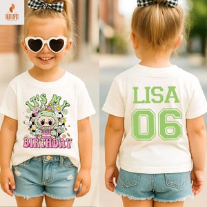 Custom Name In My Birthday Era Shirt, Funny Lafufu Cartoon It's My Birthday Kids Shirt, Personalized Doll Birthday Party Tee, Gift For Girls