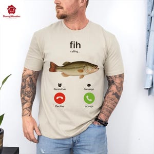 Fih Calling Shirt, Remind me Message, Meme Fish Tee, Gift for Fishermen, Fih Incoming Call Meme T-Shirt, Anglers, Ocean Lovers
