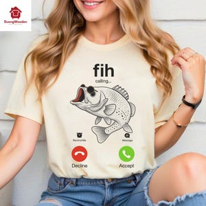 Fih Calling Shirt Funny Meme Shirt, Meme Fish Tee, Gift for Fishermen, Fih Incoming Call Meme T-Shirt, Anglers, Ocean Lovers, Fih Fish Shirt