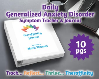 Daily Anxiety Journal and Symptom Tracker for General Anxiety Disorder Mood Tracker and Dealing With Anxiety Help Management