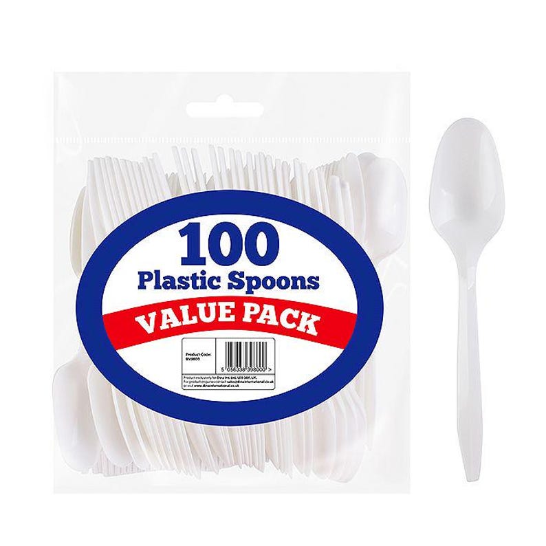 Spoon Label Did White Disposable Plastic Spoons 100 Pack - Etsy